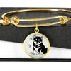 Shiba Inu Dog Circle Pendent Luxury Bangle-Free Shipping