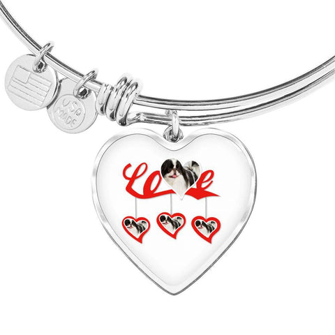 Japanese Chin Print Heart Pendant-Free Shipping