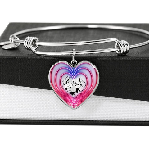 Nova Scotia Duck Tolling Retriever Dog Print Heart Pendant Bangle-Free Shipping