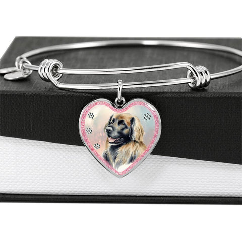 Leonberger Dog Art Print Heart Pendant Bangle-Free Shipping