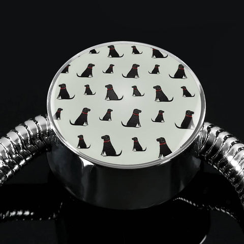 Labrador Retriever Pattern Print Luxury Circle Charm Bracelet-Free Shipping