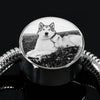 Alaskan Malamute Print Circle Charm Luxury Bracelet -Free Shipping