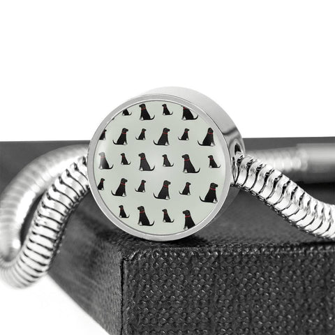 Labrador Retriever Pattern Print Luxury Circle Charm Bracelet-Free Shipping