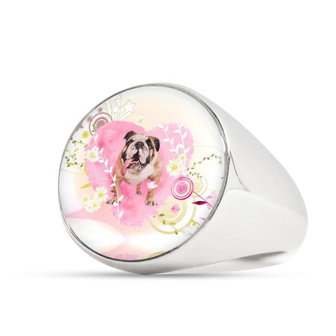 Bulldog Print Signet Ring