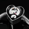 Siberian Husky Dog Print Heart Charm Steel Bracelet-Free Shipping
