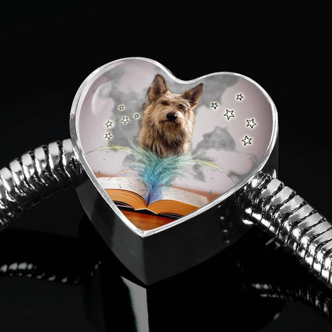 Berger Picard Print Heart Charm Steel Bracelet-Free Shipping
