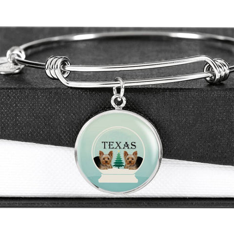 Yorkshire Terrier (Yorkie) Texas Print Bangle-Free Shipping