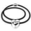 Alaskan Malamute Print Heart Charm Bracelet-Free Shipping