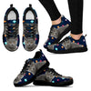 Chartreux Cat Print (White/Black) Running Shoes For Women-Free Shipping-Paww-Printz-Merchandise