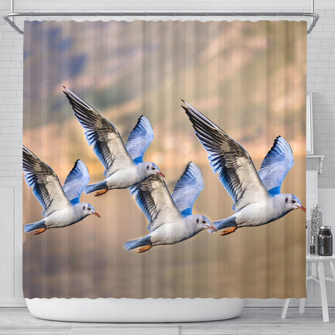 Seagulls Birds Flying Print Shower Curtains-Free Shipping