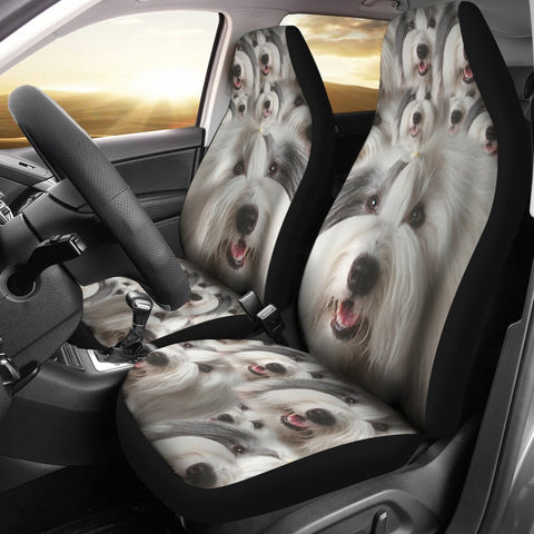 Old English Sheepdogs In Lots Print Car Seat Covers-Free Shipping