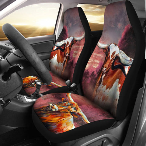 Texas Longhorn Cattle Print Car Seat Covers- Free Shipping