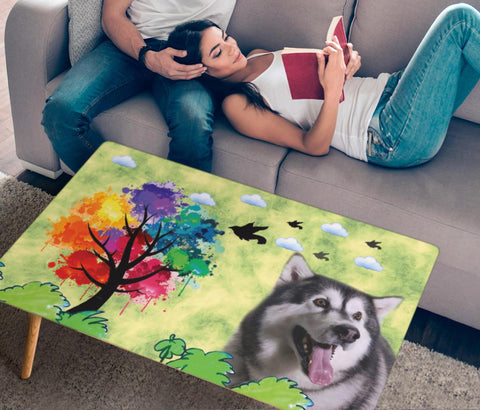 Alaskan Malamute Dog Print Rectangular Coffee Table