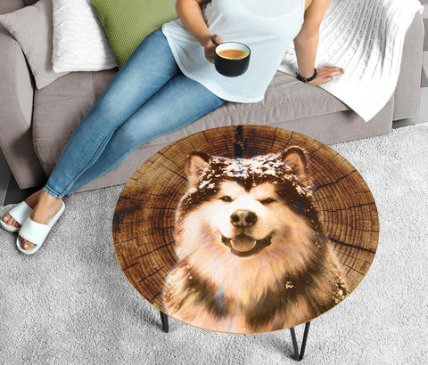 Alaskan Malamute Print Circular Coffee Table