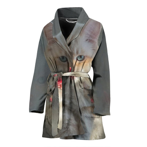 Lovely Birman Cat Print Women's Bath Robe-Free Shipping