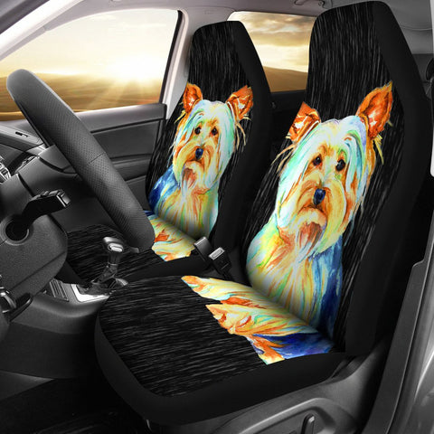 Cute Yorkshire Terrier (Yorkie) Art Print Car Seat Covers- Free Shipping
