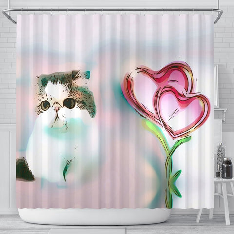 Exotic Shorthair Cat Print Shower Curtain-Free Shipping
