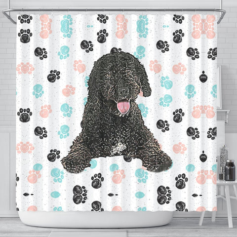 Spanish Water Dog Print Shower Curtain-Free Shipping
