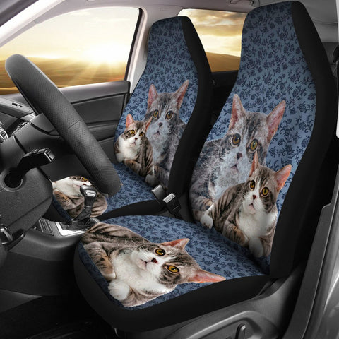American Wirehair Cat Print Car Seat Covers- Free Shipping