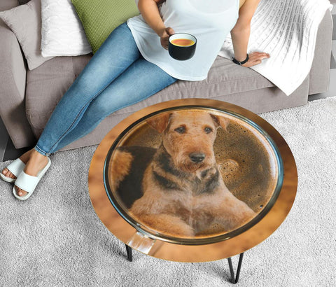 Airedale Terrier Print Circular Coffee Table