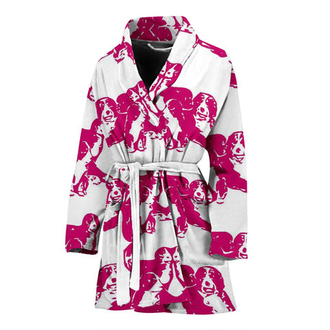 Bernese Mountain Dog Print Women's Bath Robe-Free Shipping
