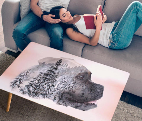 Boxer Dog Art Print Rectangular Coffee Table