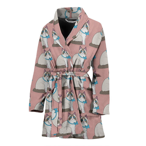 Ragdoll Cat Pattern Print Women's Bath Robe-Free Shipping