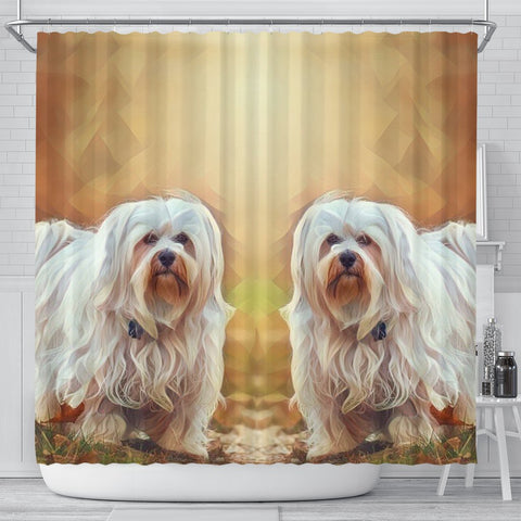 Havanese Dog Painting Art Print Shower Curtains-Free Shipping