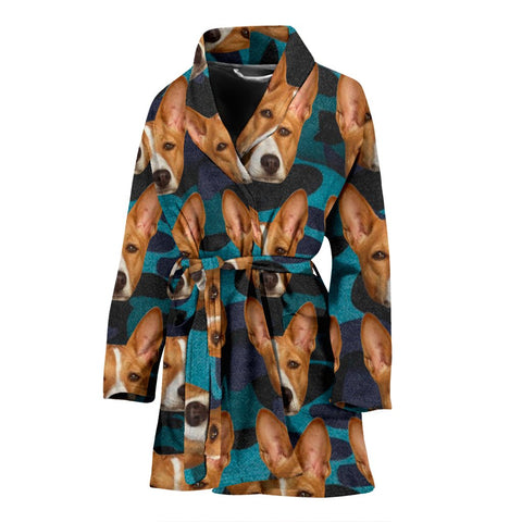 Basenji Dog Print Women's Bath Robe-Free Shipping