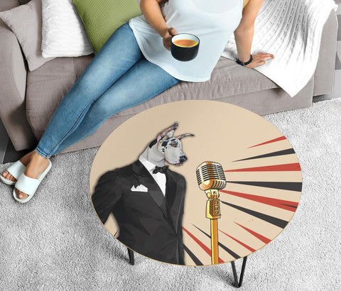 Amazing Great Dane Dog Print Circular Coffee Table