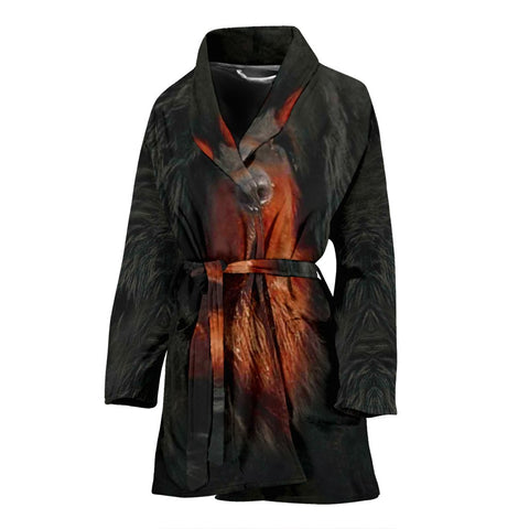 Tibetan Mastiff Dog Print Women's Bath Robe-Free Shipping