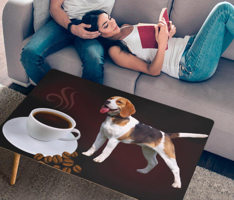 Beagle Dog Print Rectangular Coffee Table
