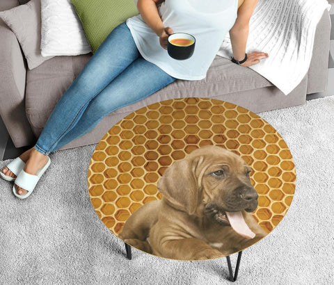 Bloodhound Print Circular Coffee Table