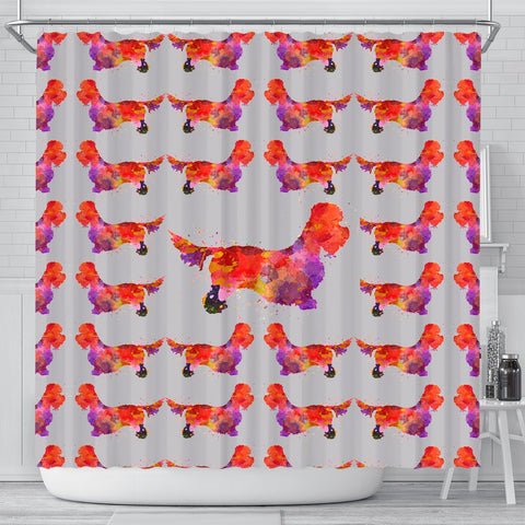 Dandie Dinmont Terrier Dog Art Print Shower Curtains-Free Shipping