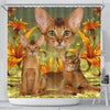 Abyssinian Cat Print Shower Curtains-Free Shipping