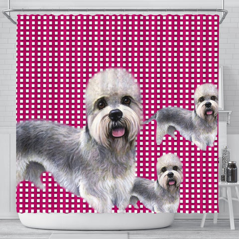 Dandie Dinmont Terrier Print Shower Curtain-Free Shipping