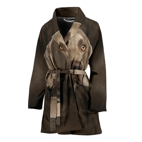 Amazing Weimaraner Dog Print Women's Bath Robe-Free Shipping
