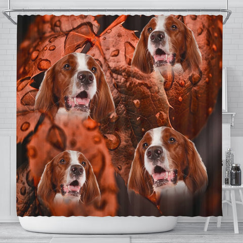 Cute Irish Red and White Setter Print Shower Curtains-Free Shipping