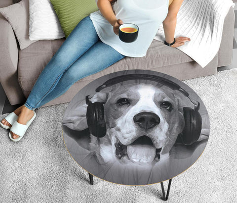 Beagle Print Circular Coffee Table