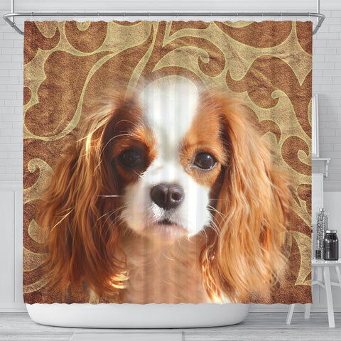 Cavalier King Charles Spaniel Print Shower Curtains-Free Shipping