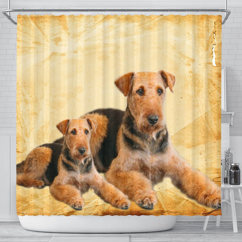 Airedale Terrier Print Shower Curtains-Free Shipping