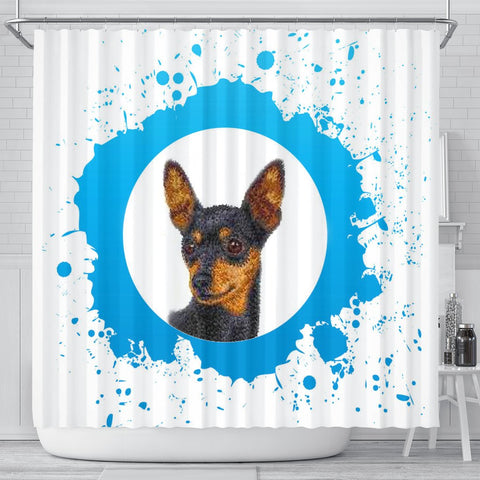 Miniature Pinscher Dog Print Shower Curtain-Free Shipping