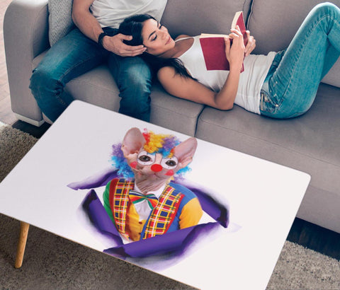 "Clown" Sphynx Cat Print Rectangular Coffee Table