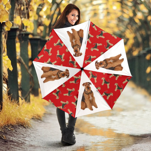 Airedale Terrier Pattern Print Umbrellas