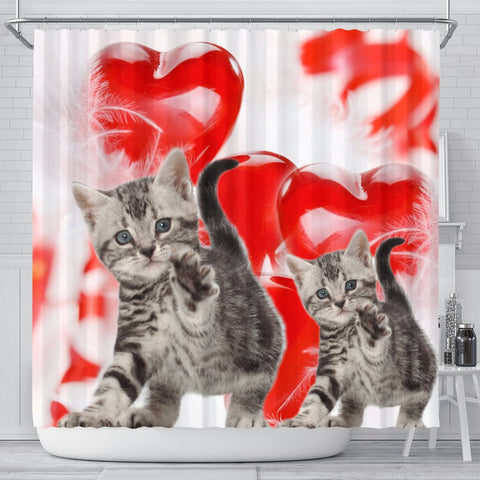 Cute American Shorthair Print Shower Curtains-Free Shipping