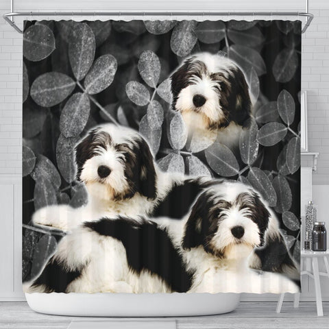 Cute Polish Lowland Sheepdog Print Shower Curtains-Free Shipping