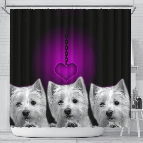 West Highland White Terrier (Westie) Print Shower Curtain-Free Shipping