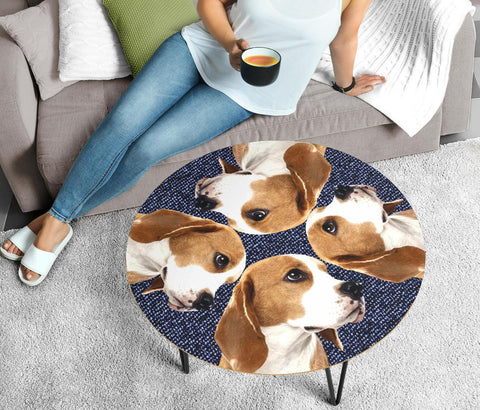 Beagle Dog 3D Print Circular Coffee Table