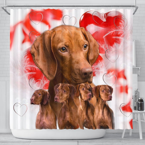 Cute Vizsla Print Shower Curtains-Free Shipping