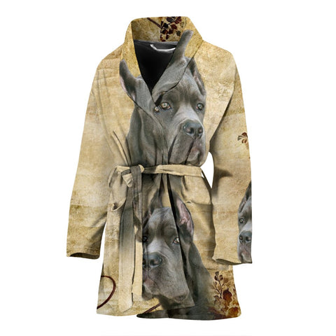 Cute Cane Corso Print Women's Bath Robe-Free Shipping